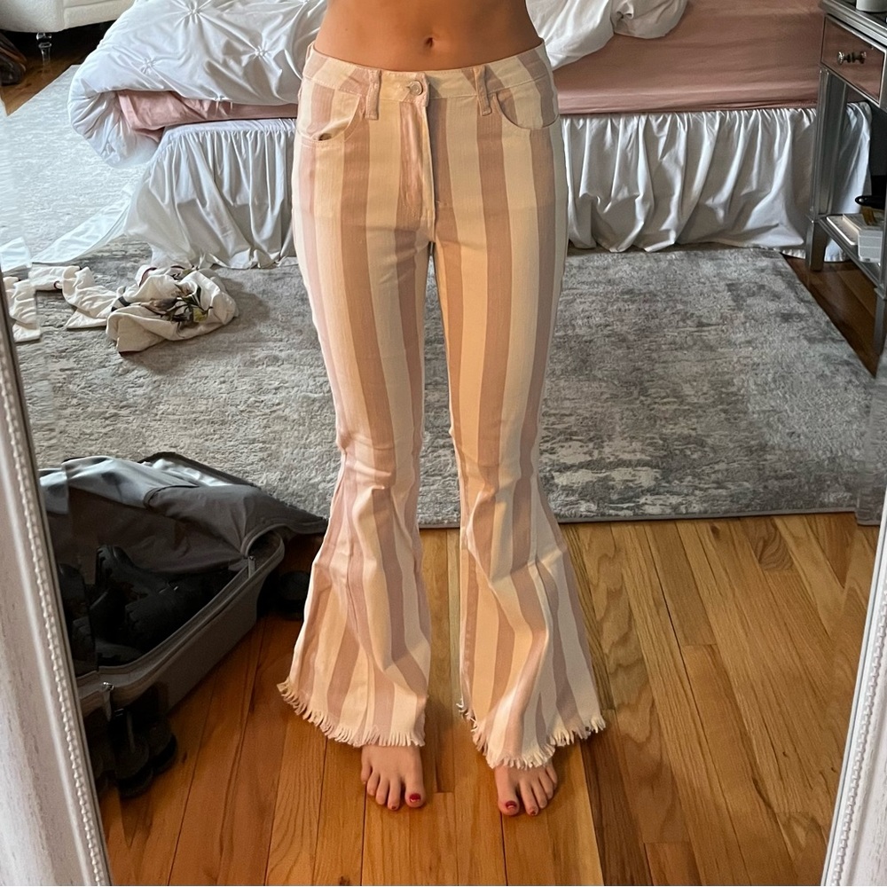 Low rise Pinstripe jeans